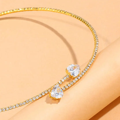 heart rhinestone choker