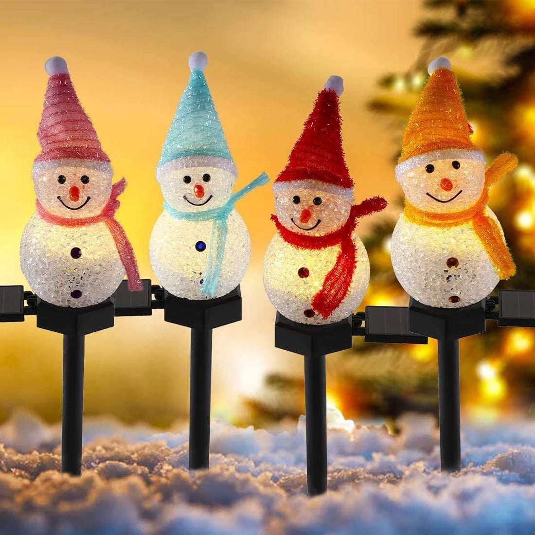 New Christmas Snowman Decoration Light LED Solar Lights