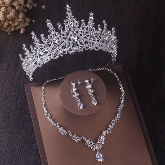 Luxury Silver Color Crystal set  plus