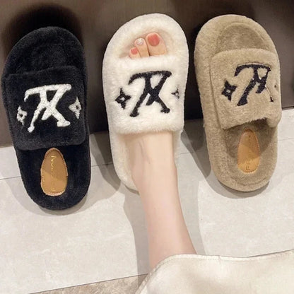 Designer Monogram Plush Slippers – Step Into Luxurious Comfort