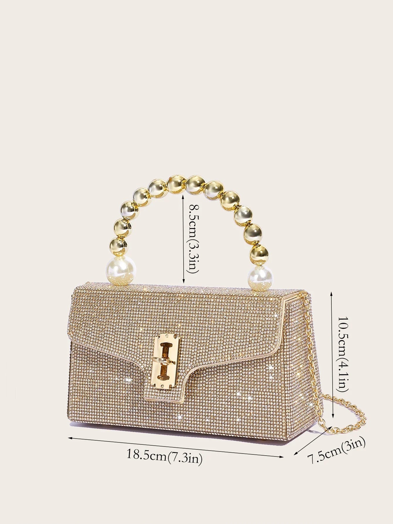 Handbags design luxury fashion pearl Gold