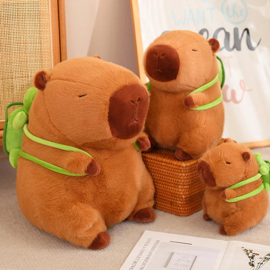 Capybara Plush With Turtle Backpack