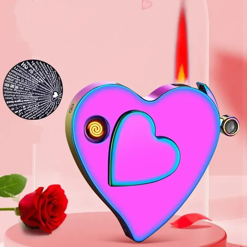 Love Heart Shaped Rechargeable Electronic Lighter - FlameFives