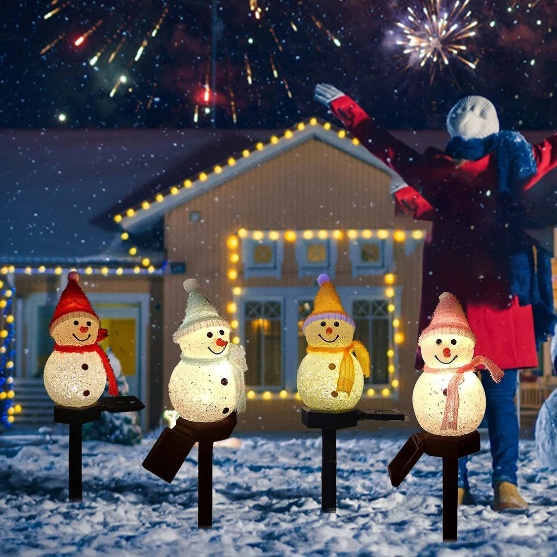 New Christmas Snowman Decoration Light LED Solar Lights