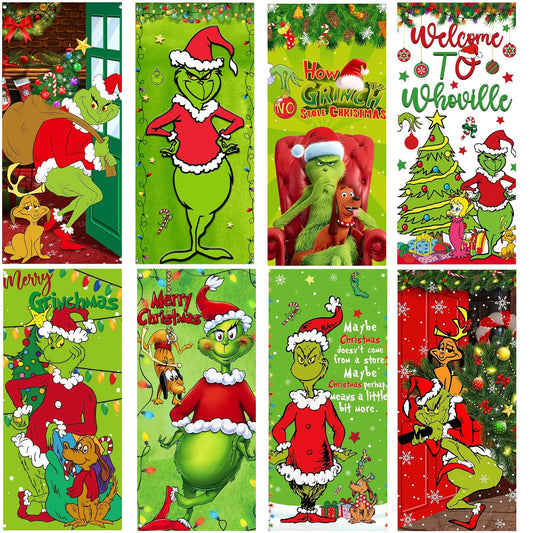 Grinch Christmas Door Cover Decorations 0.9 * 1.8M