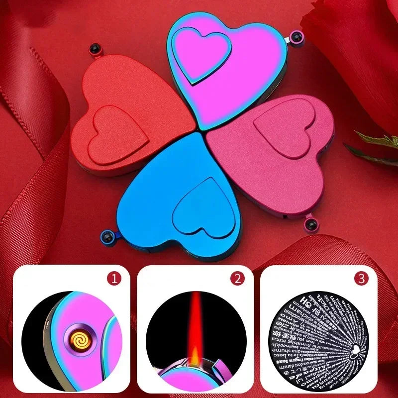 Love Heart Shaped Rechargeable Electronic Lighter - FlameFives