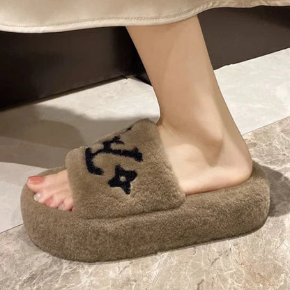 Designer Monogram Plush Slippers – Step Into Luxurious Comfort