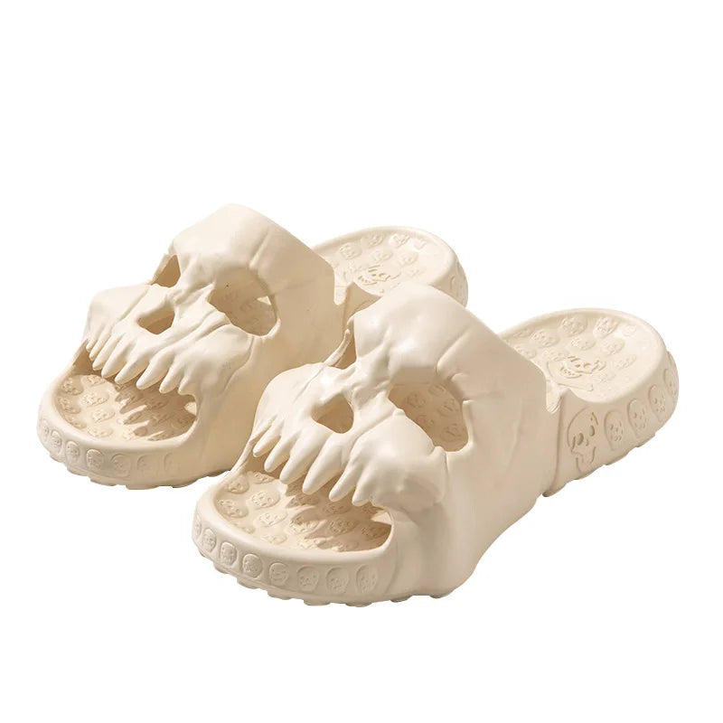 Wholesale Men Fashion Solid Color Skull Thick Soled Non-Slip Sandals