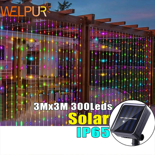 Solar Curtain String Lights