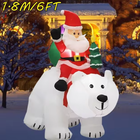 Christmas Decoration Inflatable Toy Gift LED Lights 1.8m