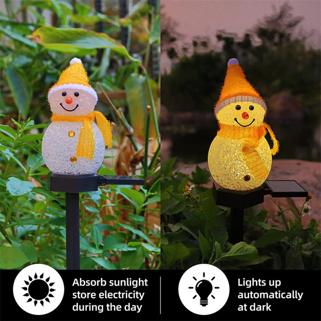 New Christmas Snowman Decoration Light LED Solar Lights